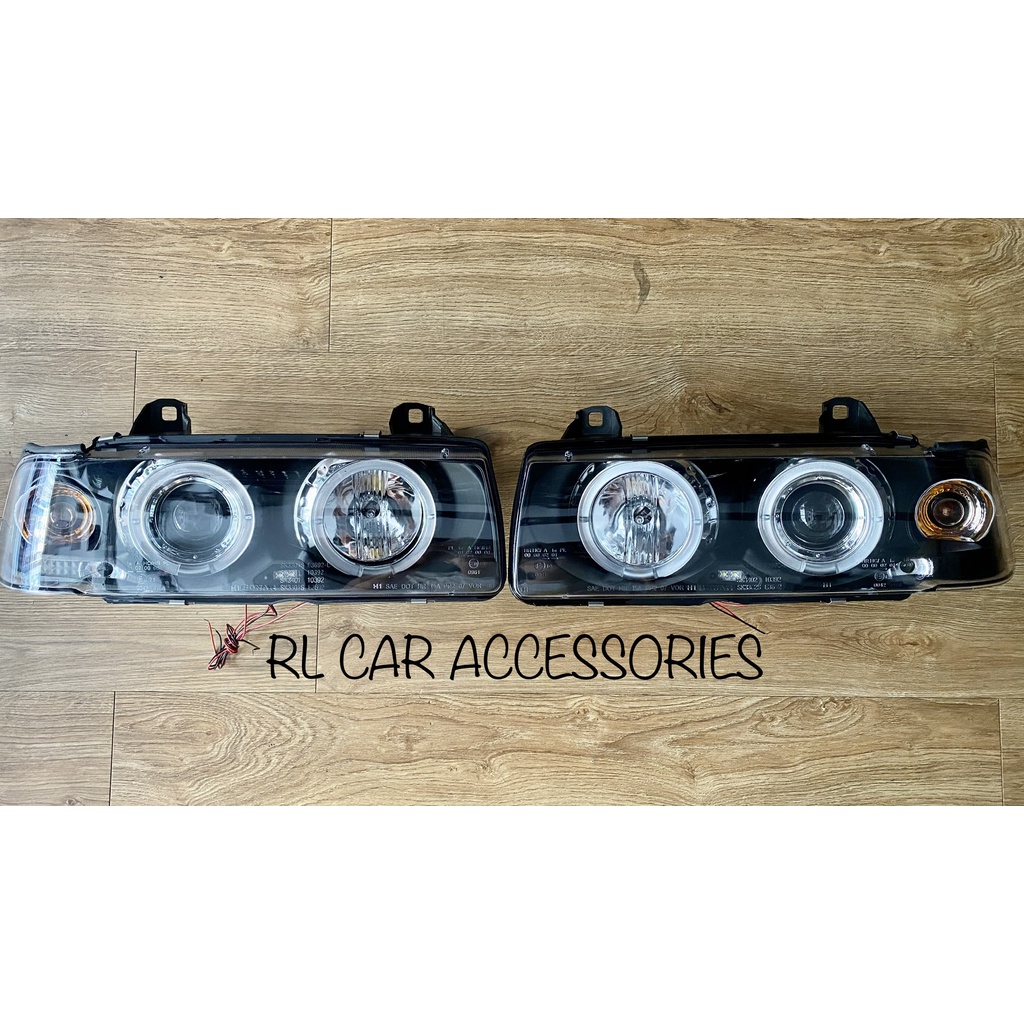 Bmw E36 Sedan Projector Headlight Headlamp Head Lamp Light Led Ring