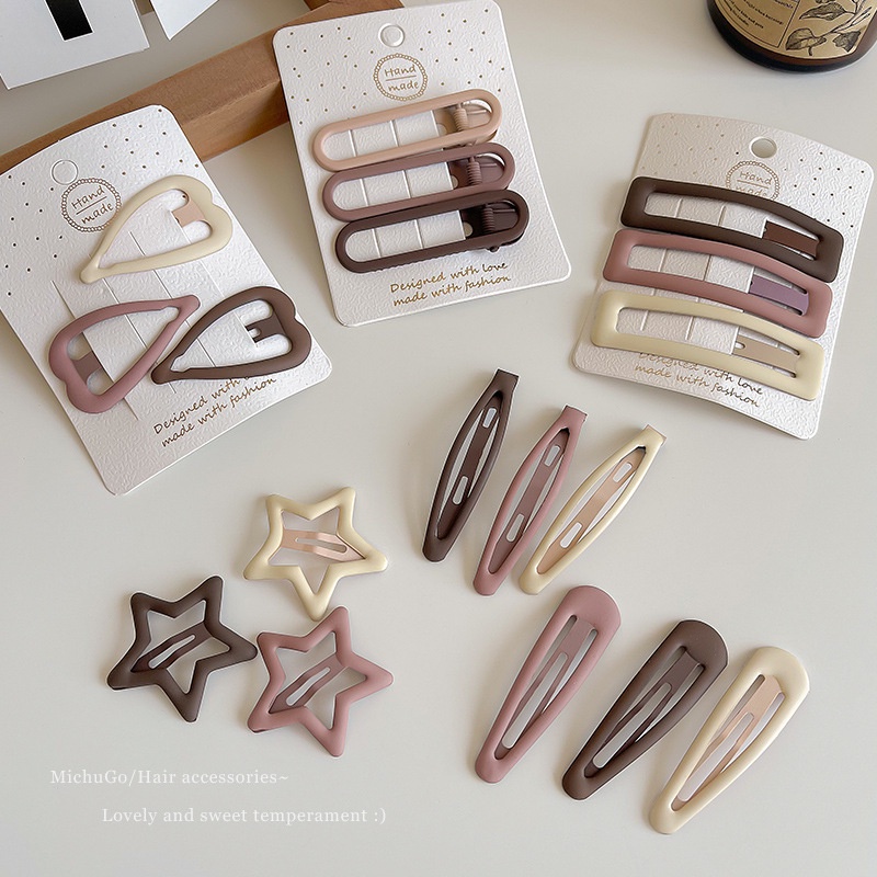Cute Hollow Hair Clip Summer Side Bangs Clip Broken Hair Star Love BB