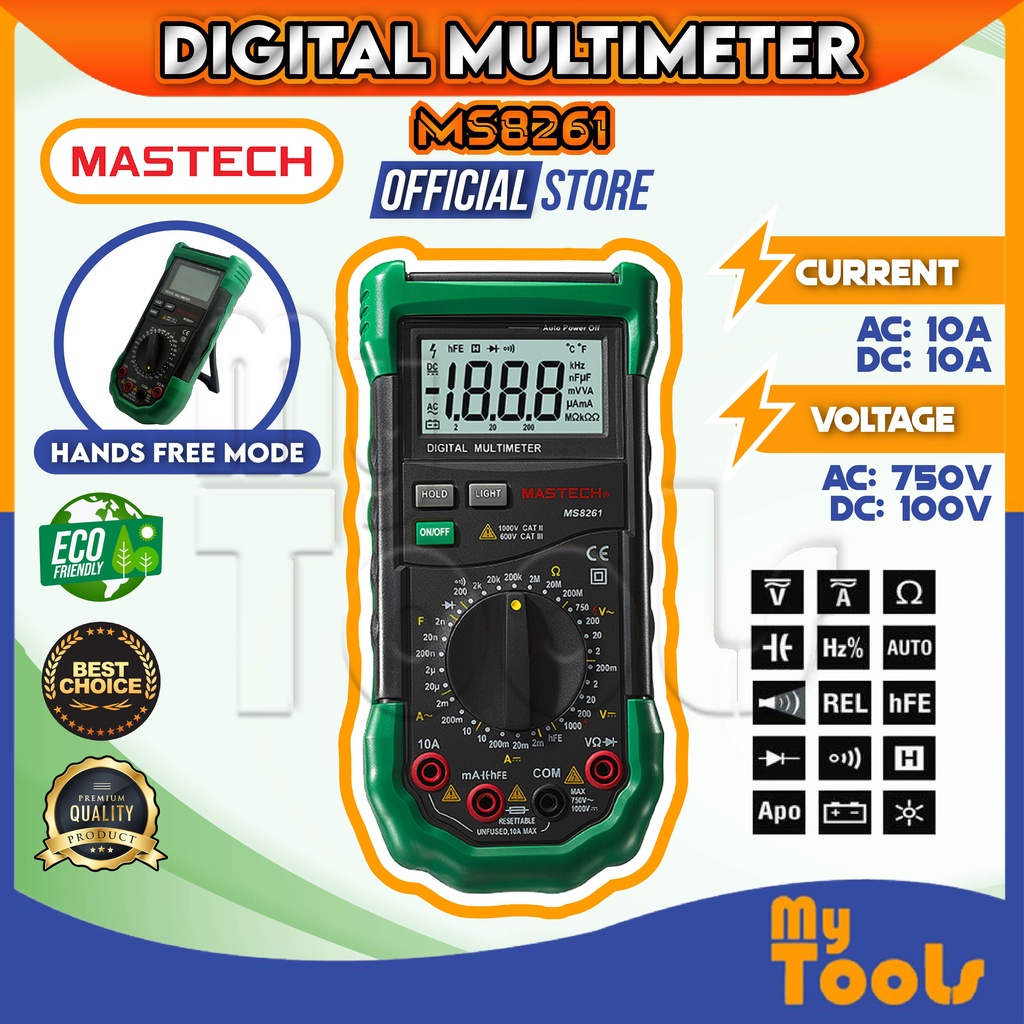 Mytools MASTECH DIGITAL MULTIMETER MS8261 | Shopee Malaysia