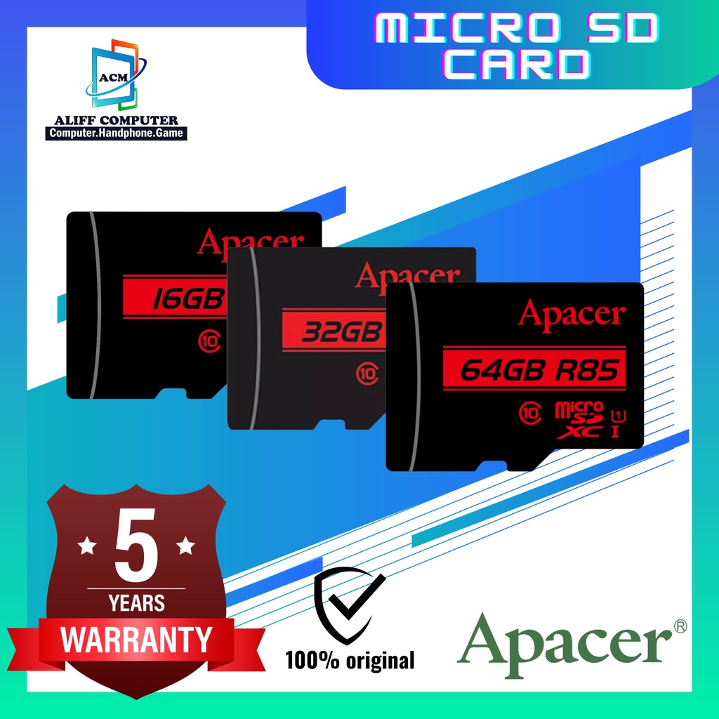 APACER MICRO SD CARD 16GB/32GB/64GB Shopee Malaysia