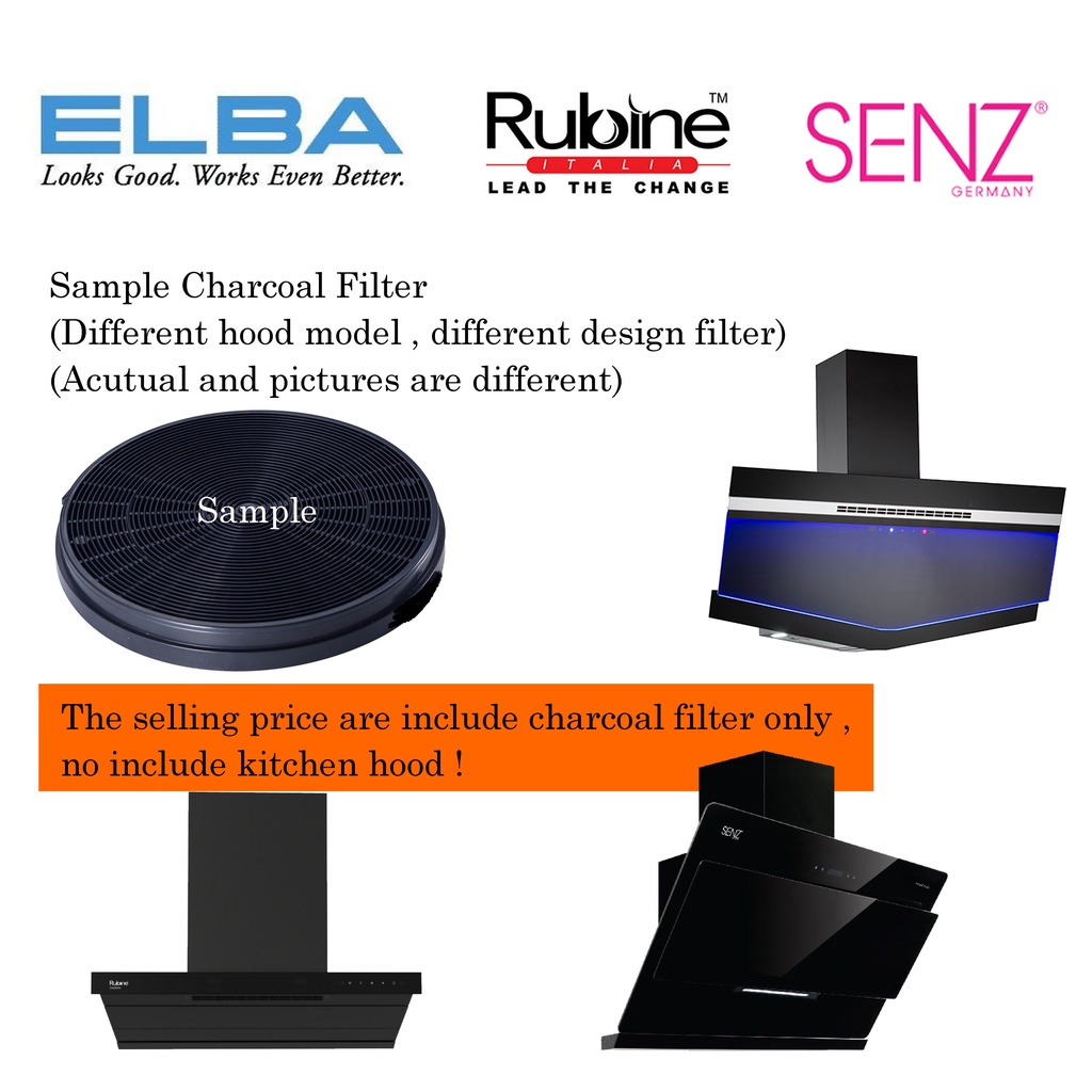 Kitchen Hood Charcoal Filter / SENZ Charcoal Filter / Rubine Charcoal Filter / Elba Charcoal