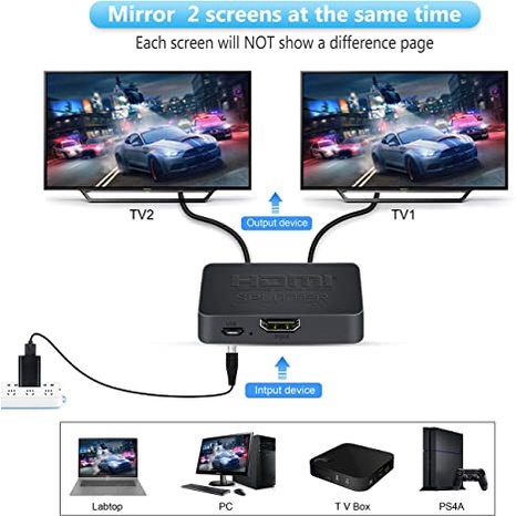 Hdmi Splitter K Hz Avedio Links Hdmi Splitter In Out Hdmi B Splitter For Dual