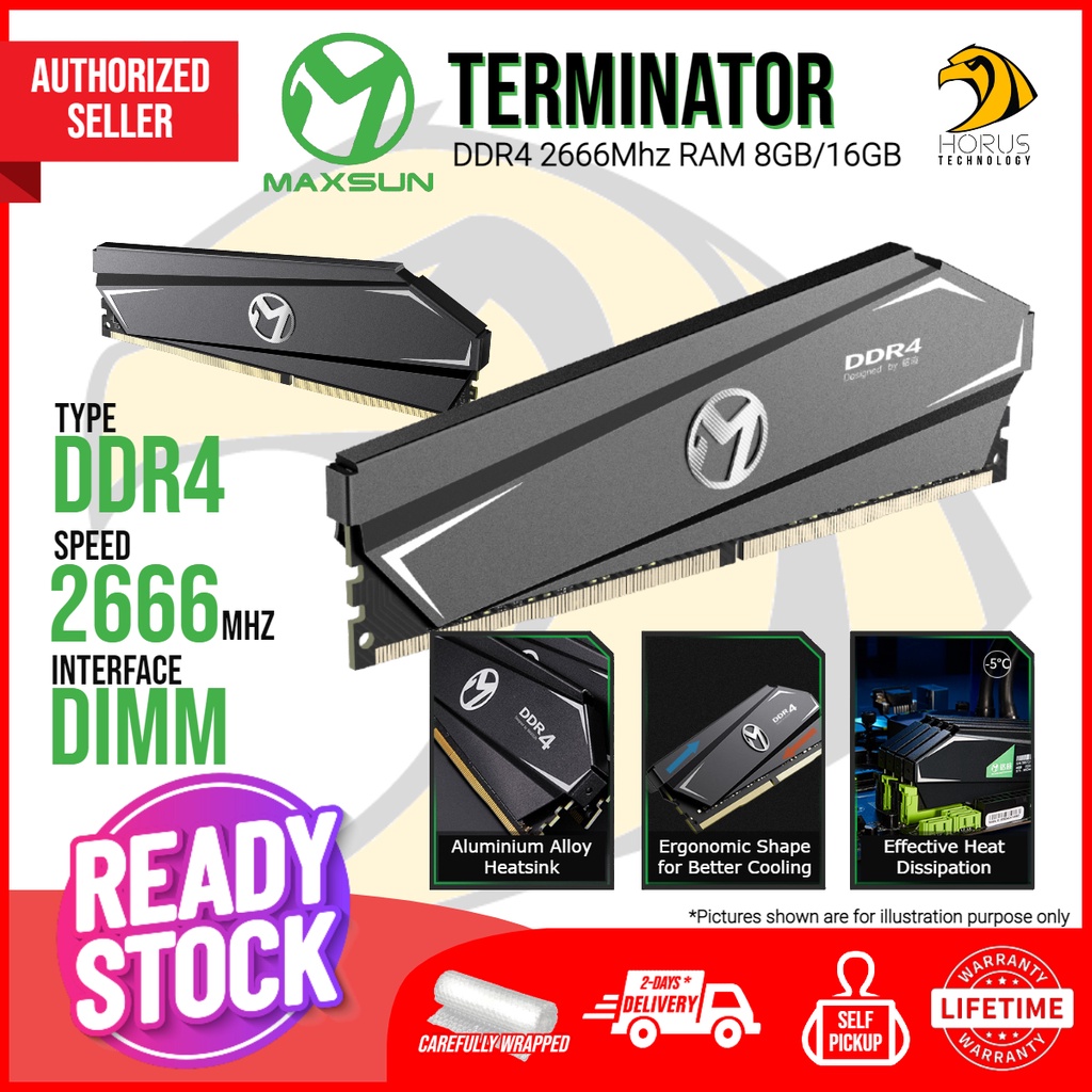 Maxsun Terminator DDR4 2666Mhz RAM 8GB 16GB Shopee Malaysia