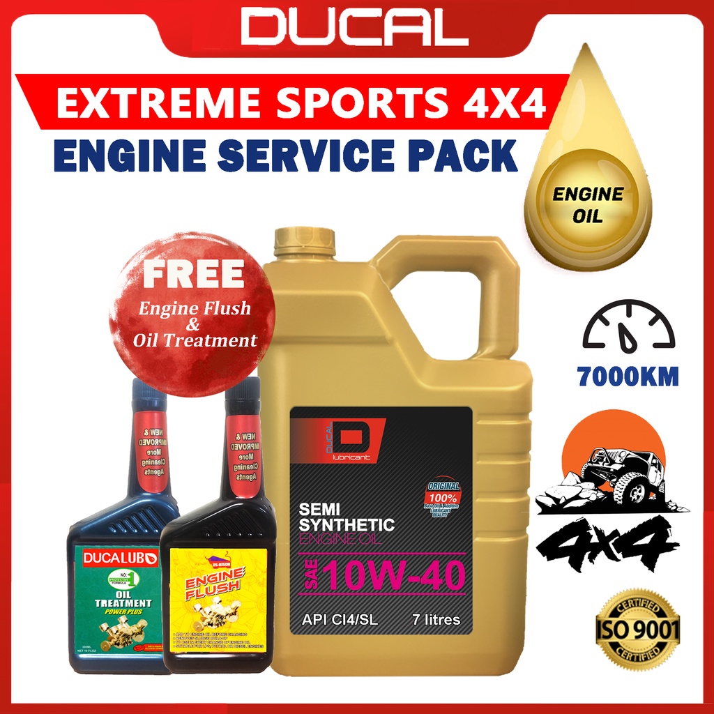 DUCAL HEAVY DUTY 4X4 ENGINE OIL 10W40 7 Litres API CI4/SL (FREE ENGINE FLUSH & OIL TREATMENT