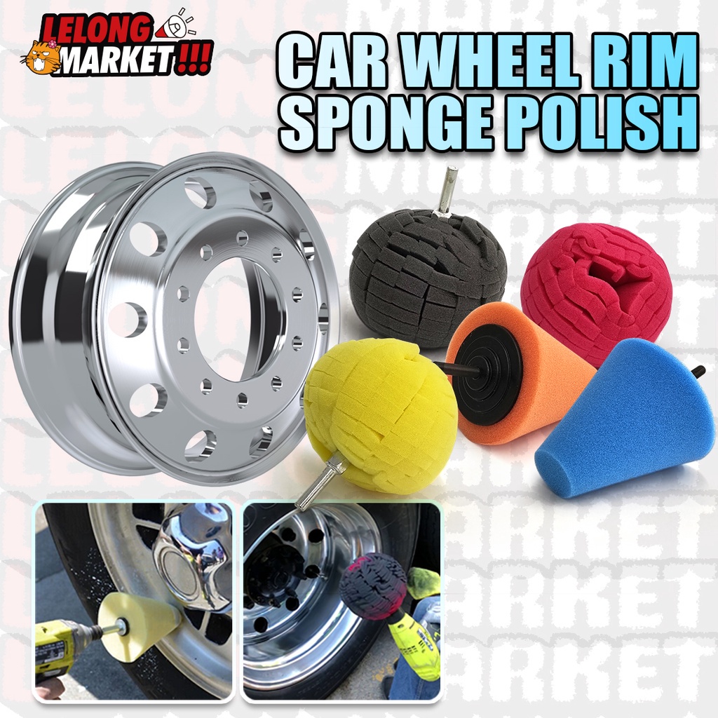 6mm Car Motorcycle Tyre Tire Sport Rim Polishing Sponge Round Cone