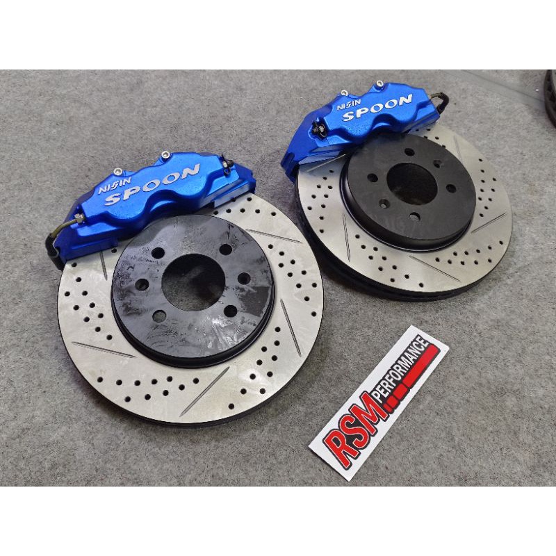 spoon twin block caliper 4 pot honda civic city jazz ef9 crx eg6 eg9