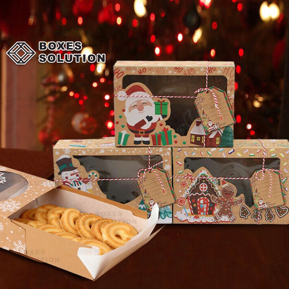 READY STOCK!!!3pcs/set Christmas Storage Box Birthday Party Candy Cookie Food Gift Package Paper