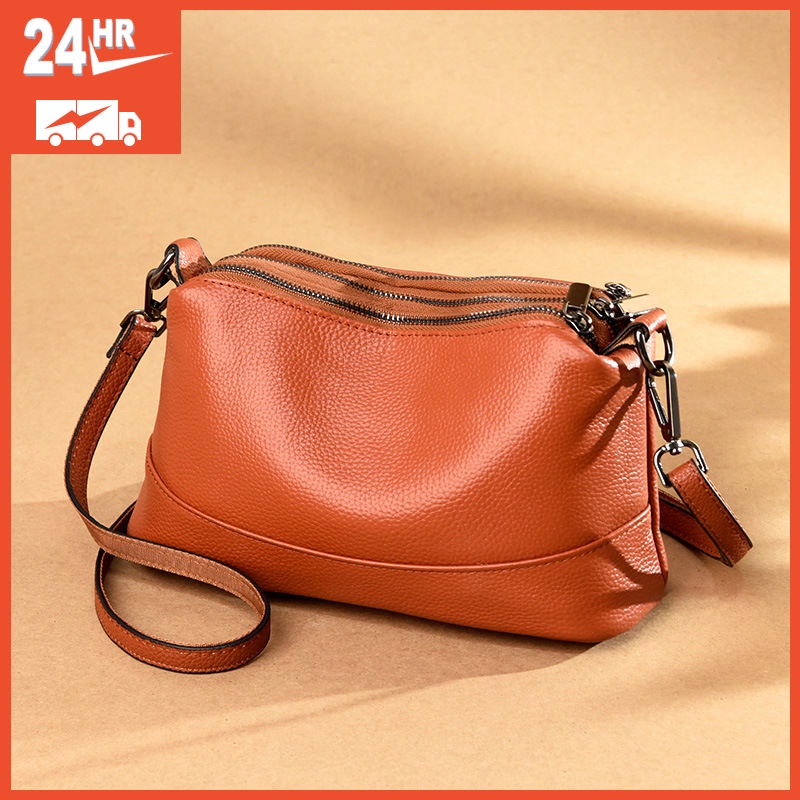 【YIMEI】Cowhide leather 2023 women's bag Women's one shoulder messenger