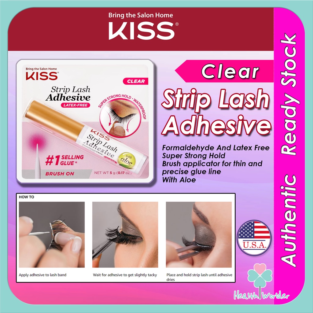 KISS Strip Eyelash Adhesive Clear With Aloe Super Strong Hold