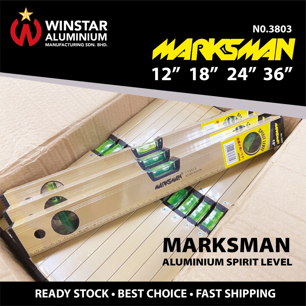 Marksman / Starman professional aluminium spirit level ruler measuring ...