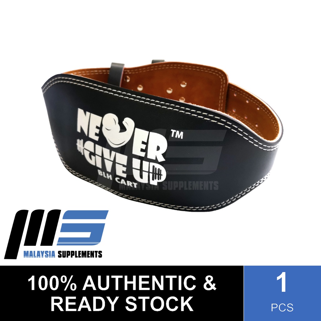 BLH Gym Leather Weight Lifting Belt (Widen Pad), 1 Pcs Back Support