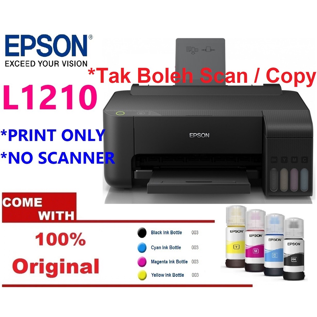 EPSON ECOTANK L1210 Replace L1110 INK TANK PRINTER (PRINT ONLY ...
