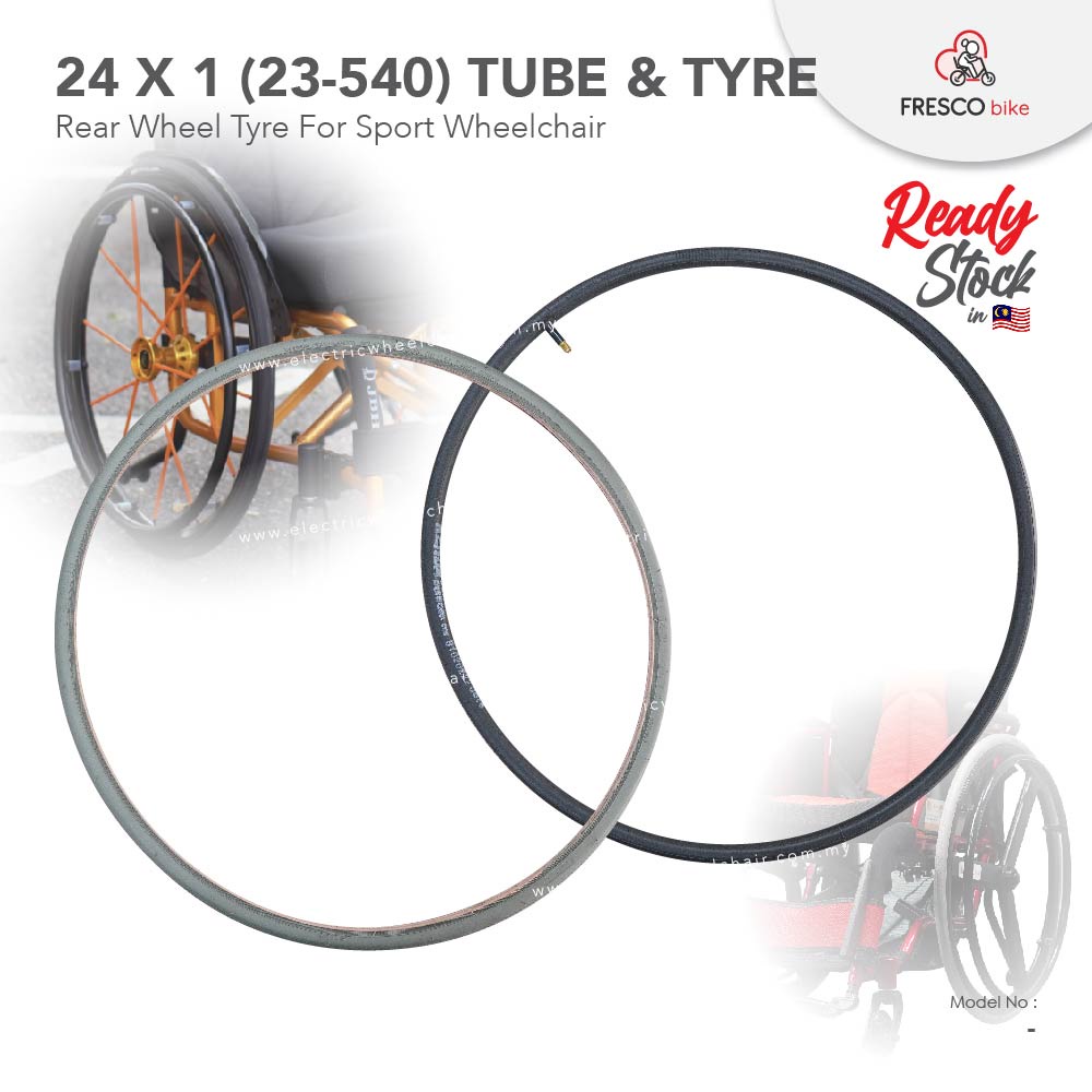 24 X 1 (23-540) Tube & Tyre Rear Wheel Tyre For Sport Wheelchair ...