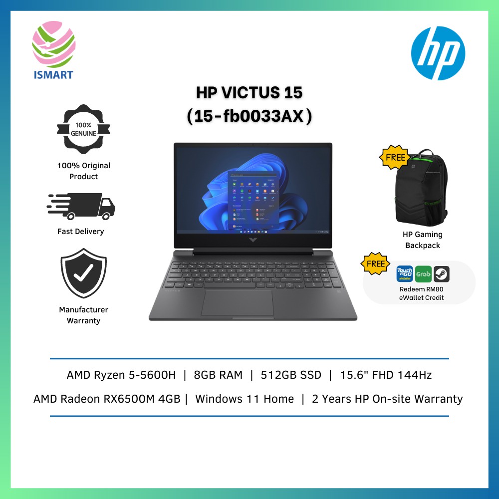 HP Gaming Laptop Victus 15-Fb0033AX 15.6