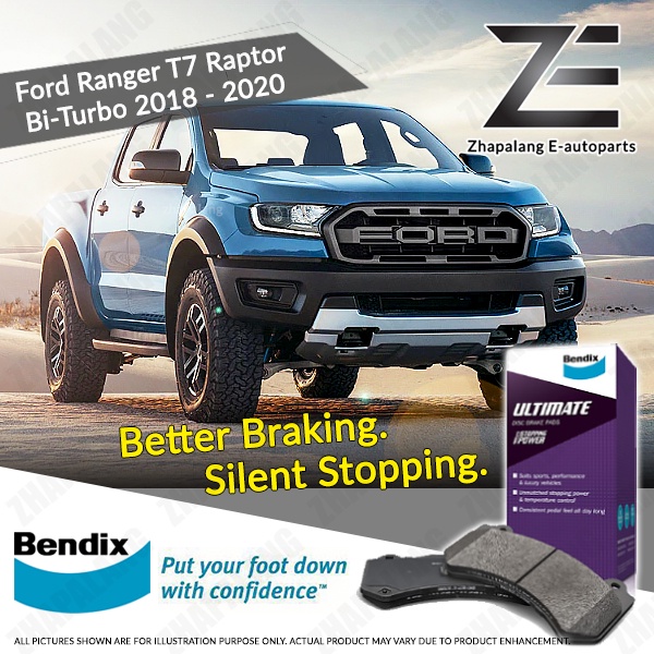 BENDIX ULTIMATE Ford Ranger T7 Raptor Bi-Turbo 2018 - 2020 Front Brake ...