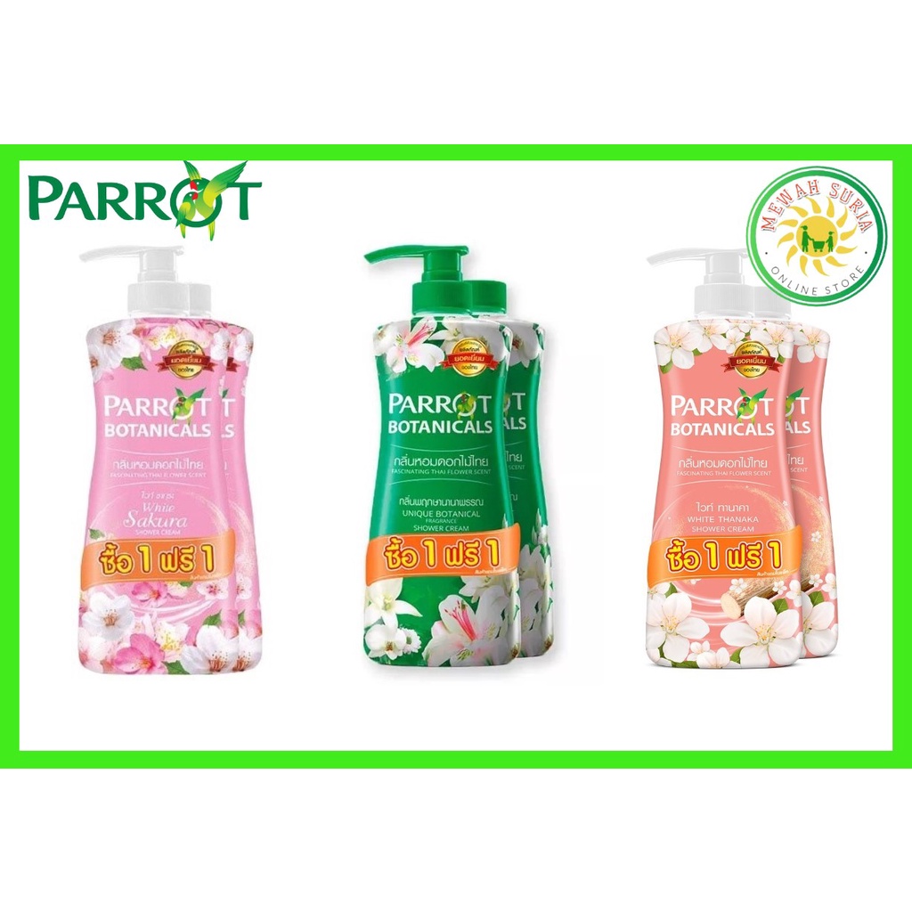 Parrot Botanicals Shower Cream 500mlx2(Sakura/Thanaka/Botanical