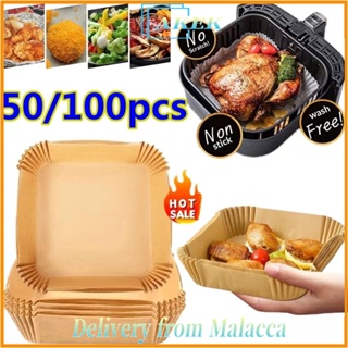 10/25/50/100/200Pcs Air Fryer Disposable Paper Liner Air Fryer Natural  Parchment Paper Non-Stick Air Fryer Liners Cooking Paper for Air Fryer for  Baking Roasting Microwave Frying Pan