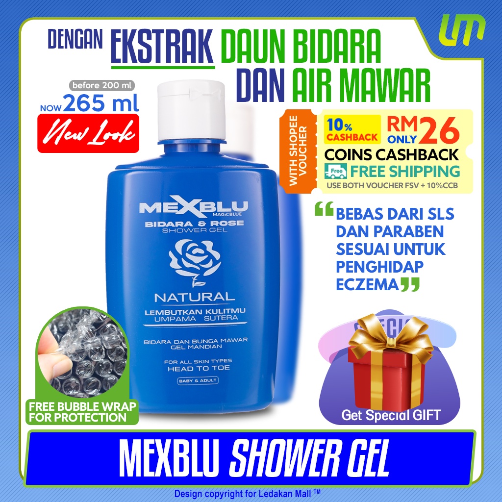 Mexblu by Magic Blue Natural Shower Gel Mandian Bidara untuk Eczema