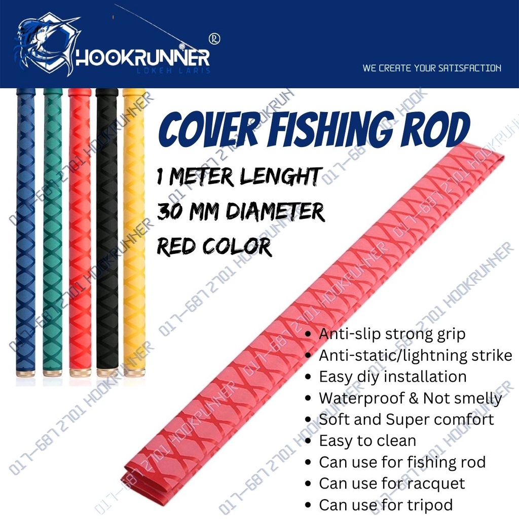 cover fishing rod 1 meter length 30mm diameter red color | Shopee Malaysia