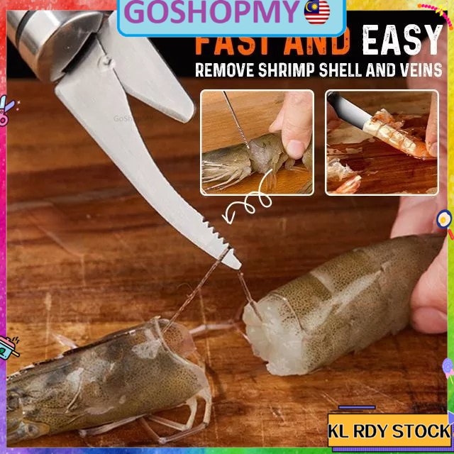 GoShop6 In 1 Fast Shrimp Peeler Fish Scale Knife Stainless Steel Prawn ...