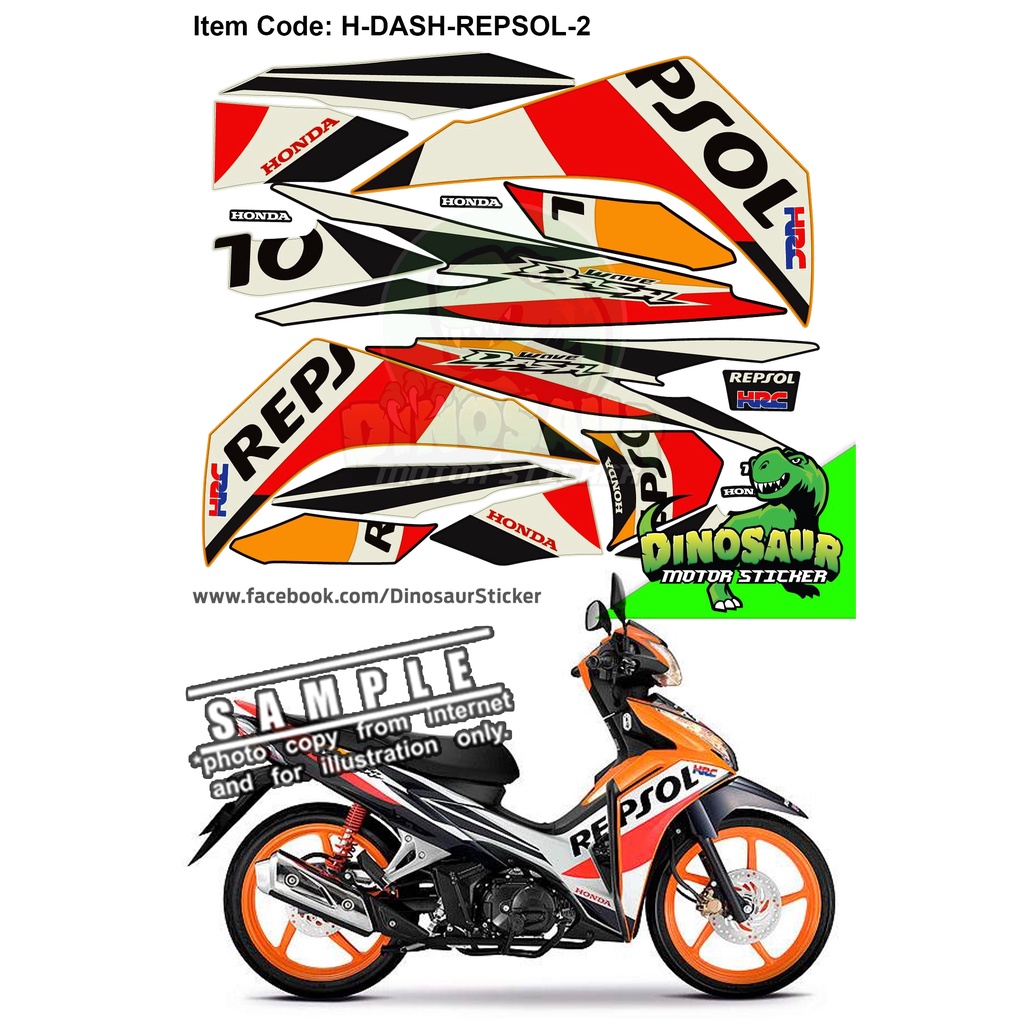 Honda Wave Dash Repsol v2 Model Sticker | Shopee Malaysia