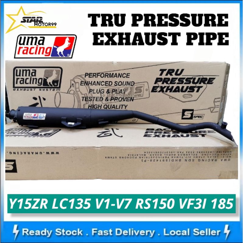 UMA RACING TRU PRESSURE BACK PRESSURE RACING EXHAUST PIPE LC135 V1V7 Y15ZR Y15 RS150 RSX VF3I