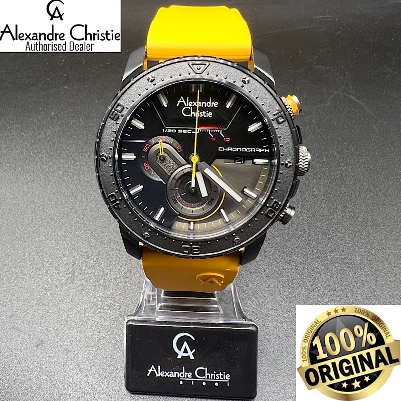 (Original) Alexandre Christie Chronograph Rubber Band Men Watch 6627MCRIPBAYL Shopee Malaysia