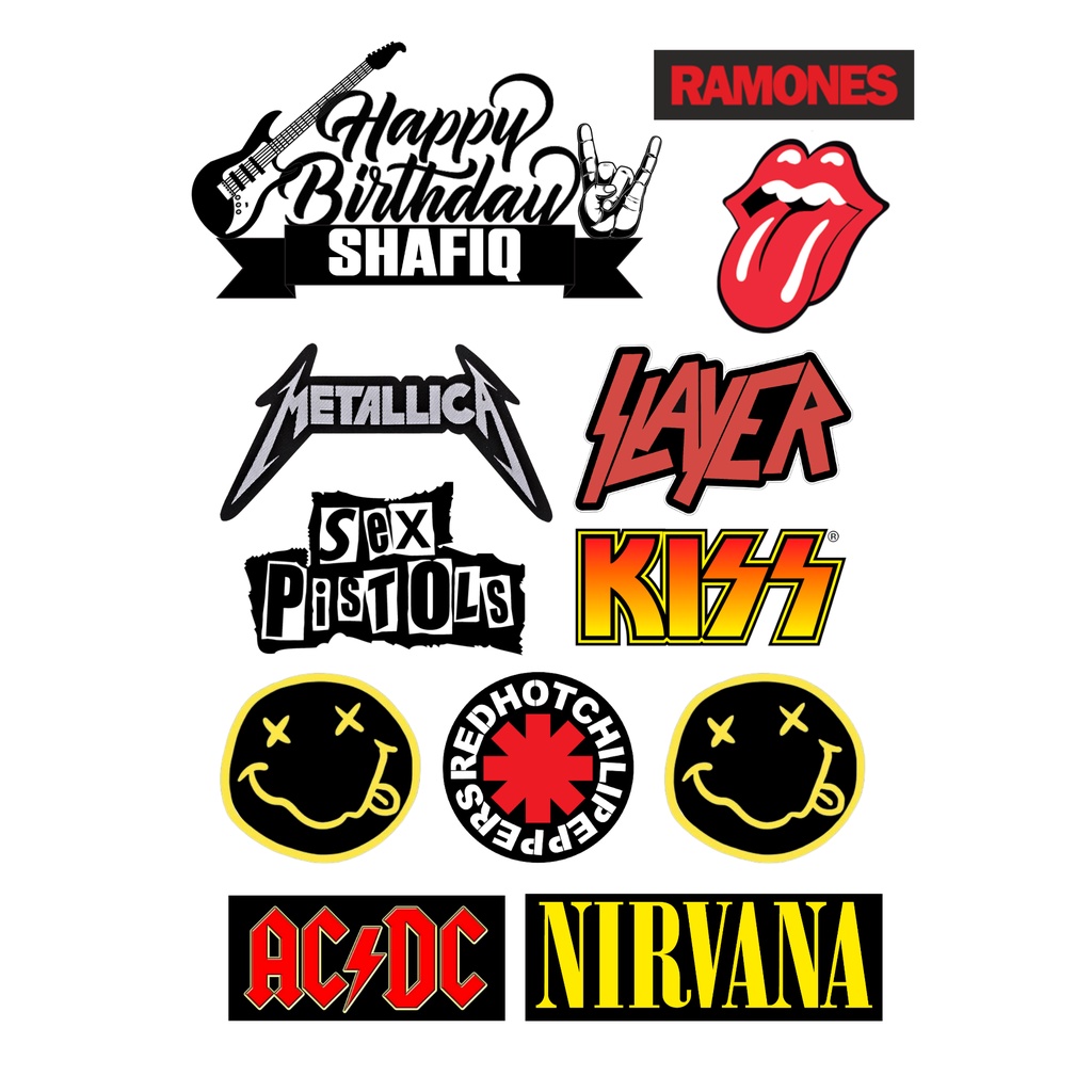 Rock Band Nirvana Slayer Ramones Rolling Stones Chili Hot Pepper ACDC ...