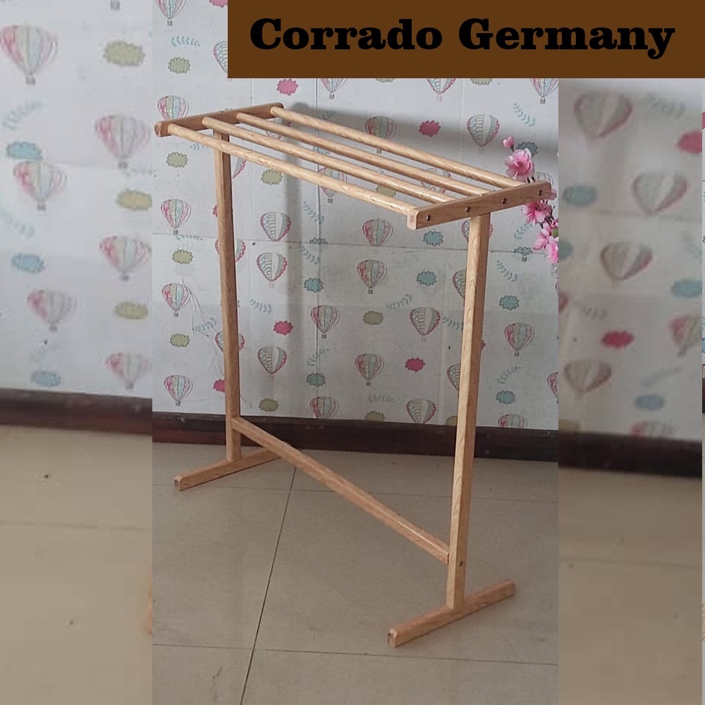 Towel Rack Small Simple Solid Rubber Wood Hanger Rack Stand / Rak Penyidai / Rak Tuala / Rak