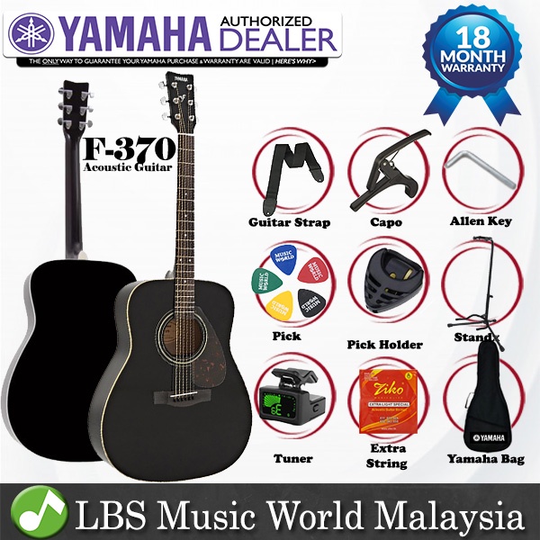 Yamaha F370 Full Size Acoustic Guitar Package Black (F 370) Shopee