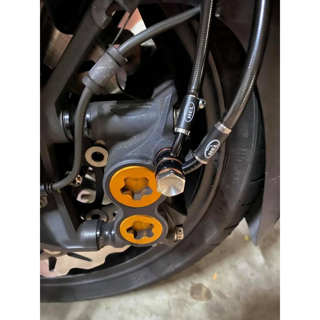 HEL PERFORMANCE BRAKE HOSE BRAIDED STEEL Black Fluorescent Honda RS RSX