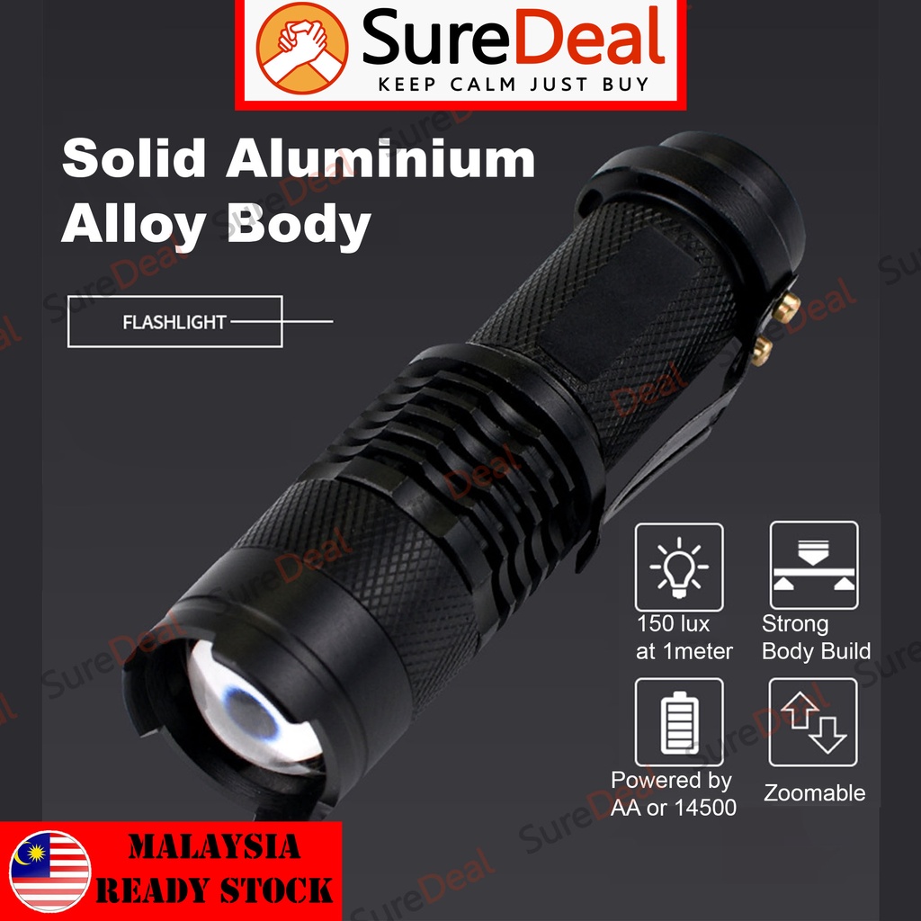 ULTRAFIRE SK68 Flashlight 5 Pack | 300 Lumen Tactical Zoom Light 3-Mode