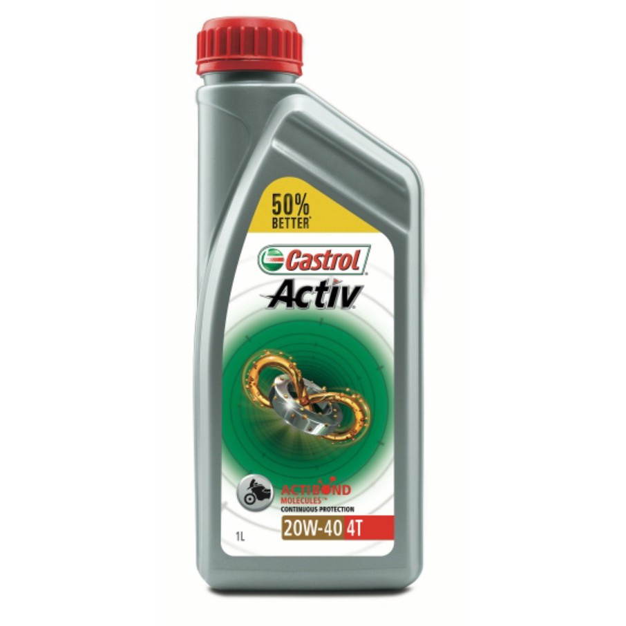 100% ORIGINAL Castrol ACTIV 4T 20W-40 1L 1LITRE Semi Synthetic Engine ...