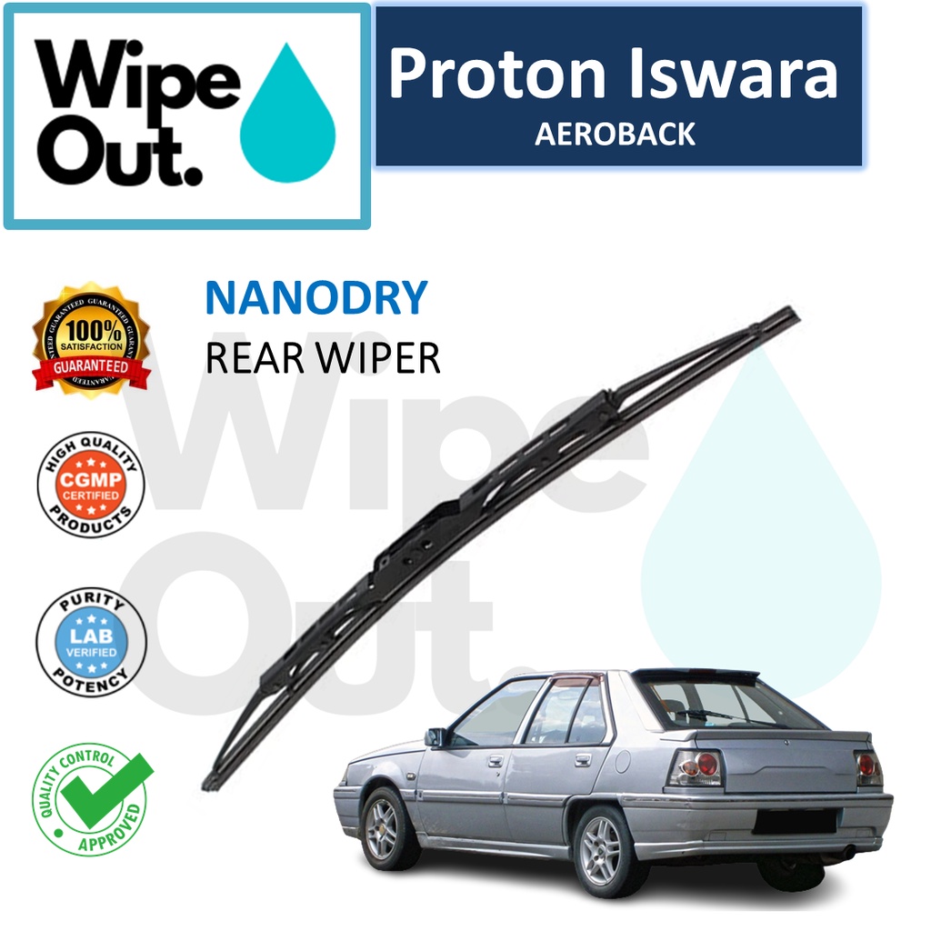 Proton Iswara / Saga AEROBACK WipeOut NANODRY Rear Wiper Blade / Wiper ...