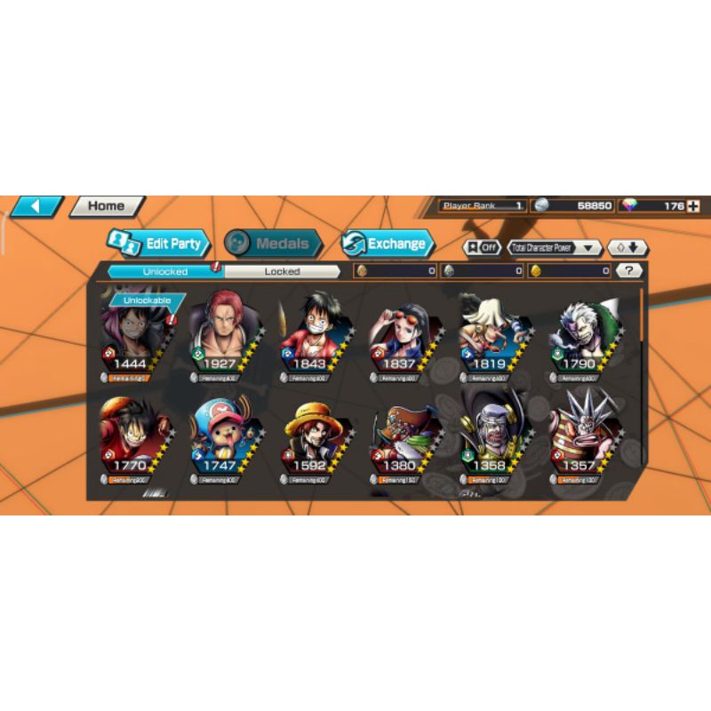 Jeu Android One Piece Bounty Rush - Compte Avec 6 EX (Shanks V3, Kuzan, Roger...)