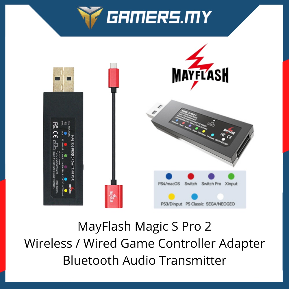 MayFlash MAGIC-S PRO 2 Wireless Bluetooth Controller USB Adapter for ...
