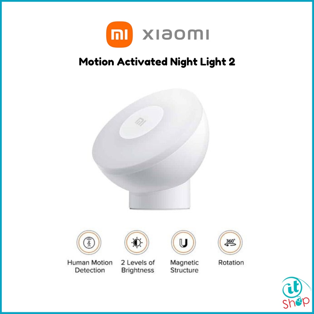(Global English)Mi Motion Activated Night Light 2 Adjustable Brightness ...