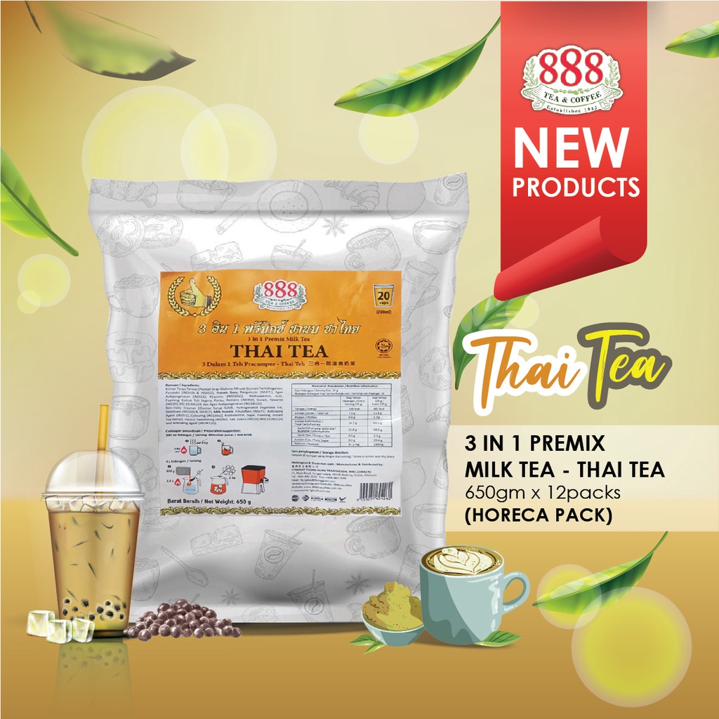 888 - 3 IN 1 PREMIX MILK TEA - THAI TEA ORIGINAL - 650g | Shopee Malaysia