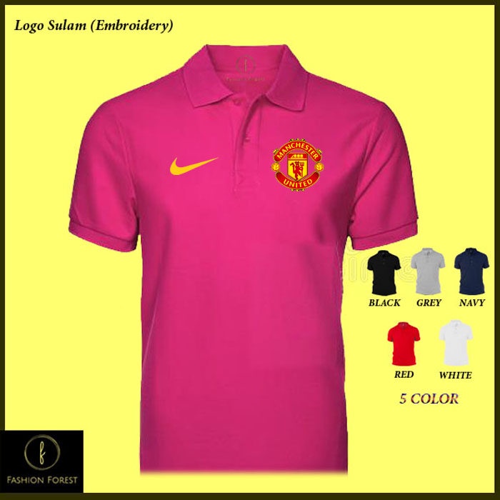 Logo Sulam Embroidery Manchester United WITH TICK LOGO Polo T Shirt Shirts For Football Lovers Unisex cotton FGL