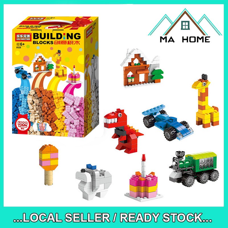 MA Home 1000pcs Creative Blocks Bricks DIY Assembly Toys Small Building ...