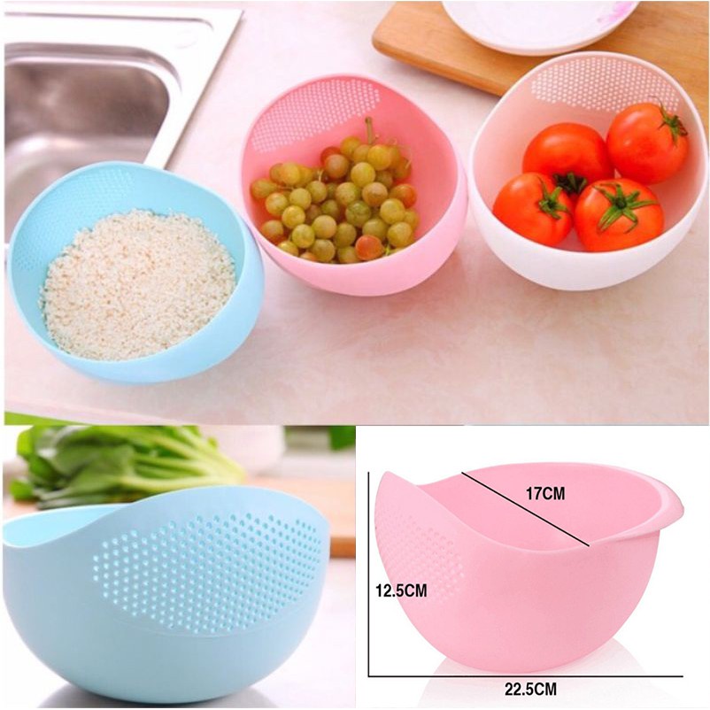 Container Basin Strainer Washing Rice Vegetable Fruit Drain Water