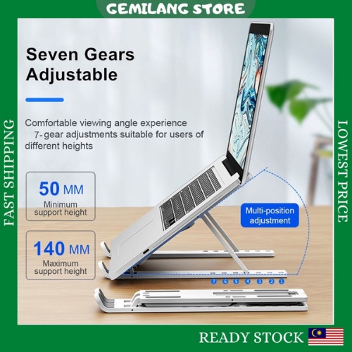 Portable Adjustable Height Foldable ABS Plastic Laptop Holder Support ...