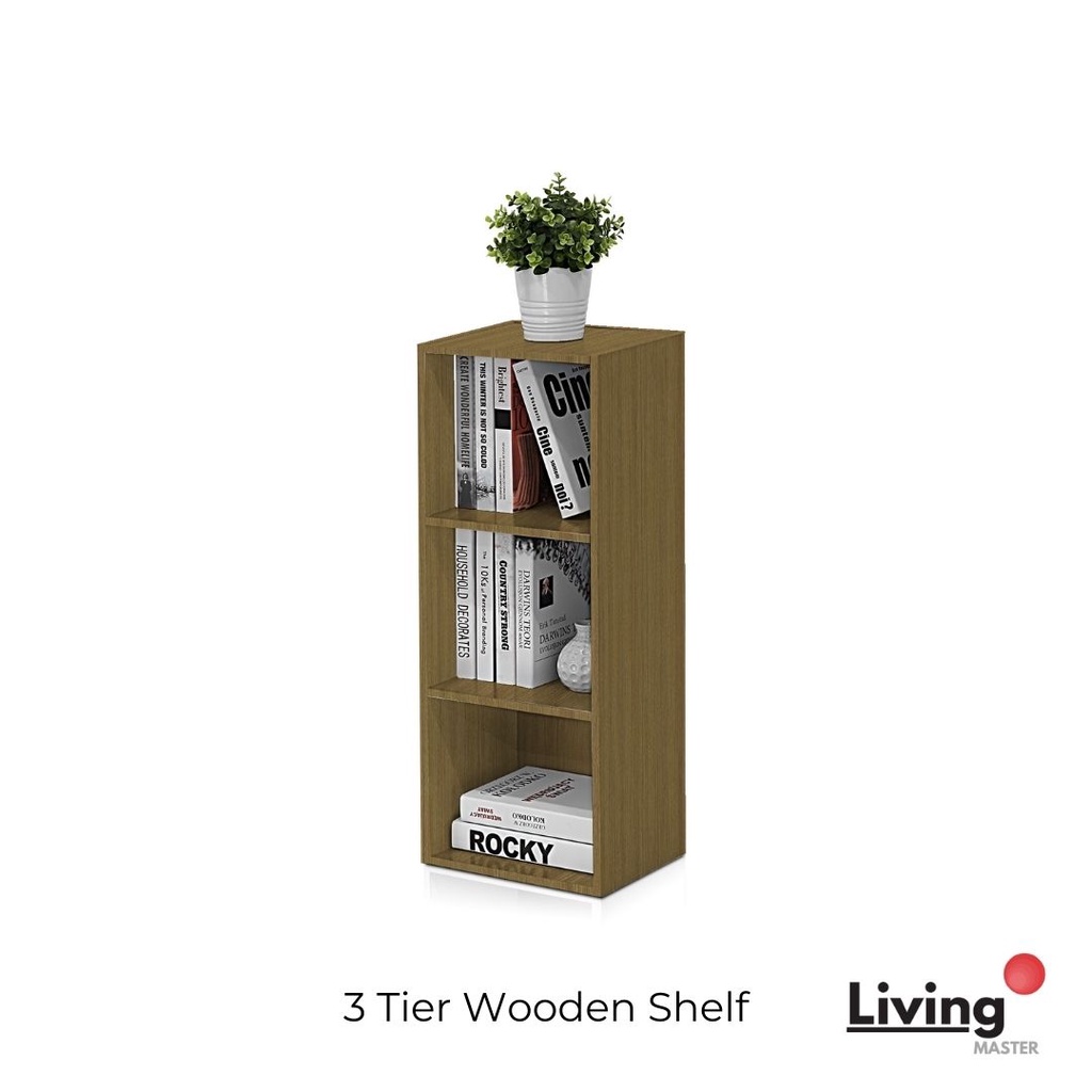 Multiple Color 3 Tier Multipurpose Wooden Rack Book Shelf Wooden Book