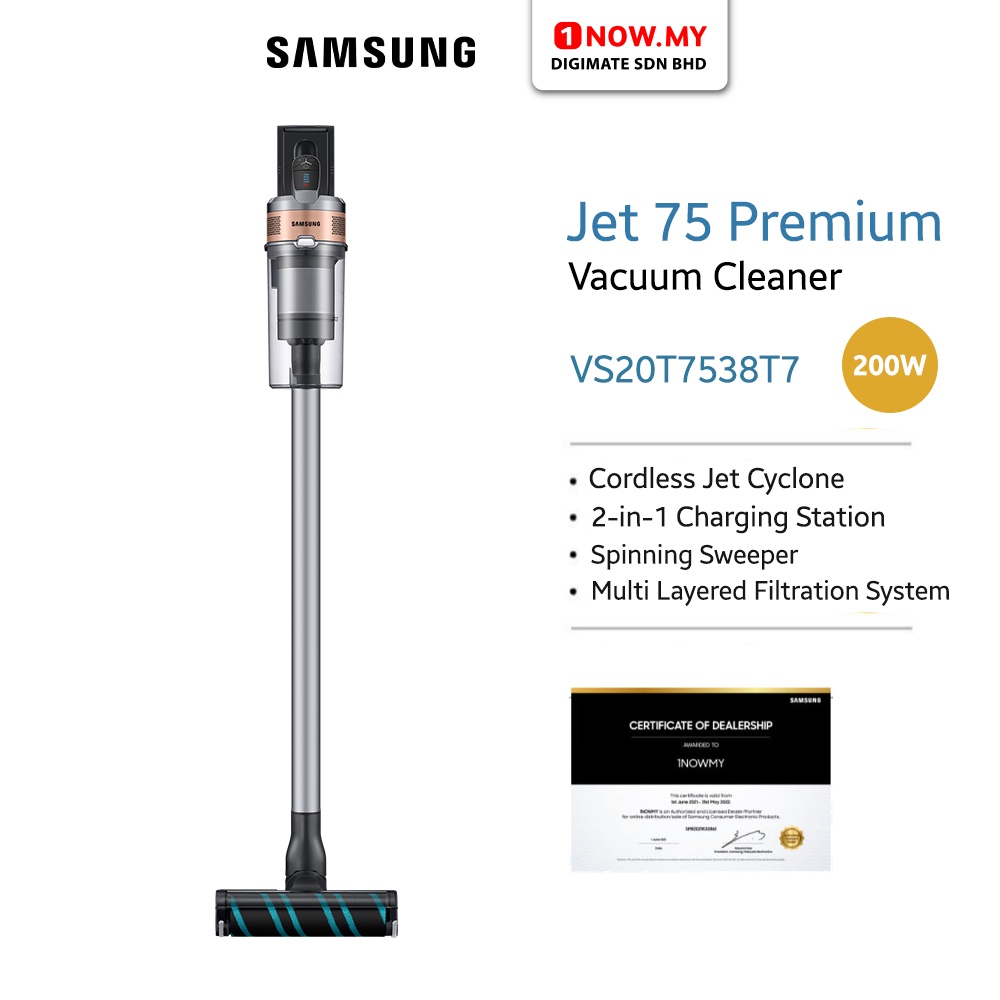 SAMSUNG Jet 75 Premium Cordless PowerStick Vacuum Cleaner VS20T7538T7