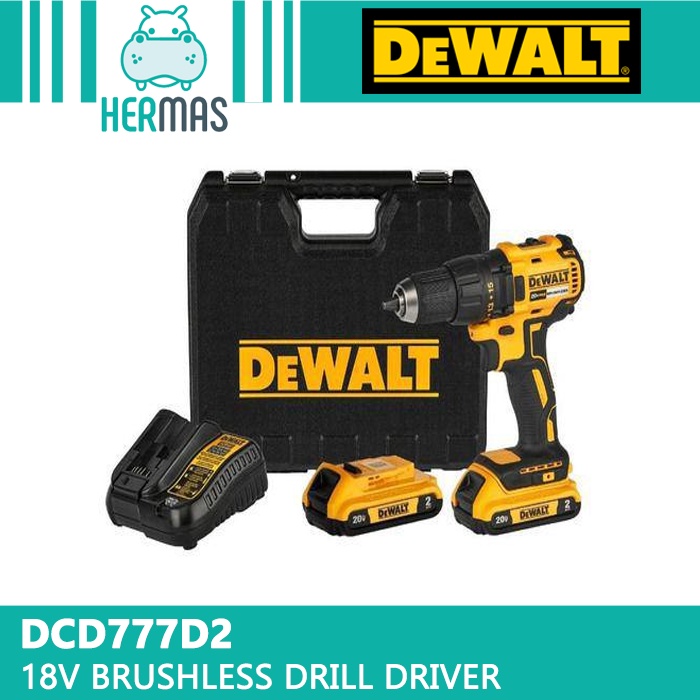 DEWALT DCD777D2 18V BRUSHLESS COMPART DRILL DRIVER (DCD777)(DCD777D2 ...