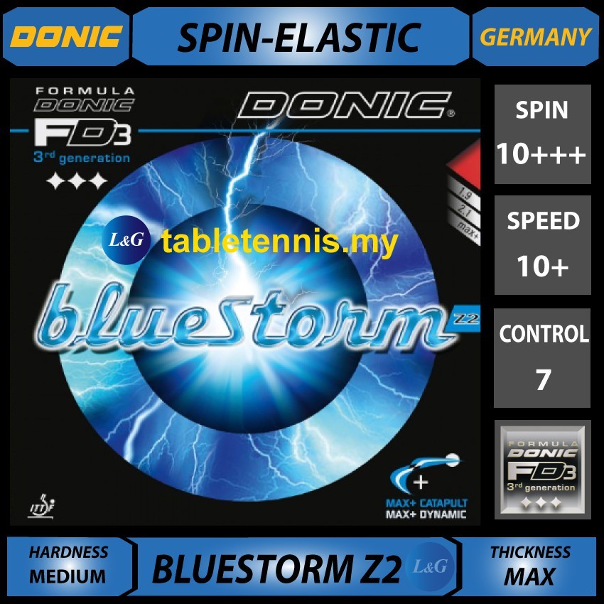 DONIC Bluestorm Z2 SpinElastic Inverted Table Tennis Rubber Getah Ping