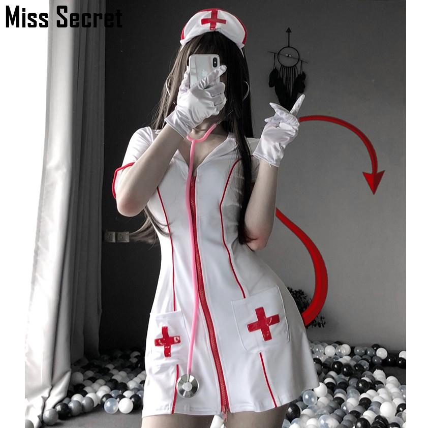 Sexy Nurse Halloween Carnival Cosplay Costume Uniform Temptation Lingerie  Suit