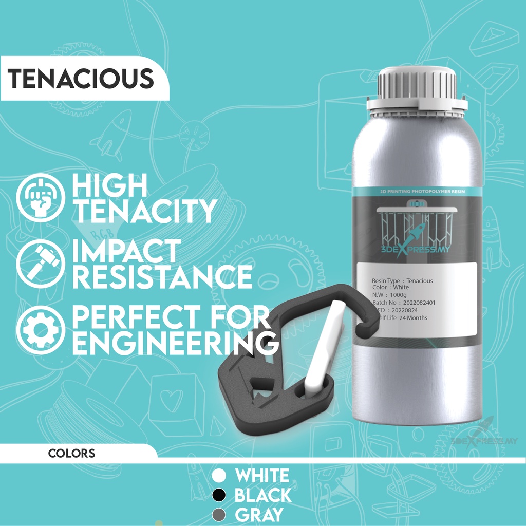 TENACIOUS RESIN 1KG - Solid Colour