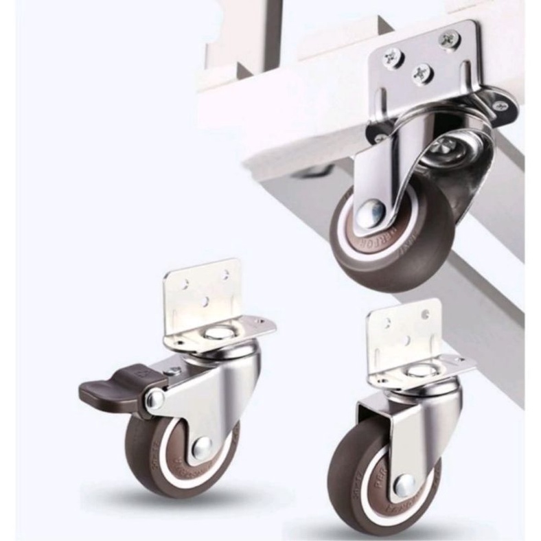 4pcs Furniture Casters Wheels Soft Rubber Swivel Caster Quite Roller