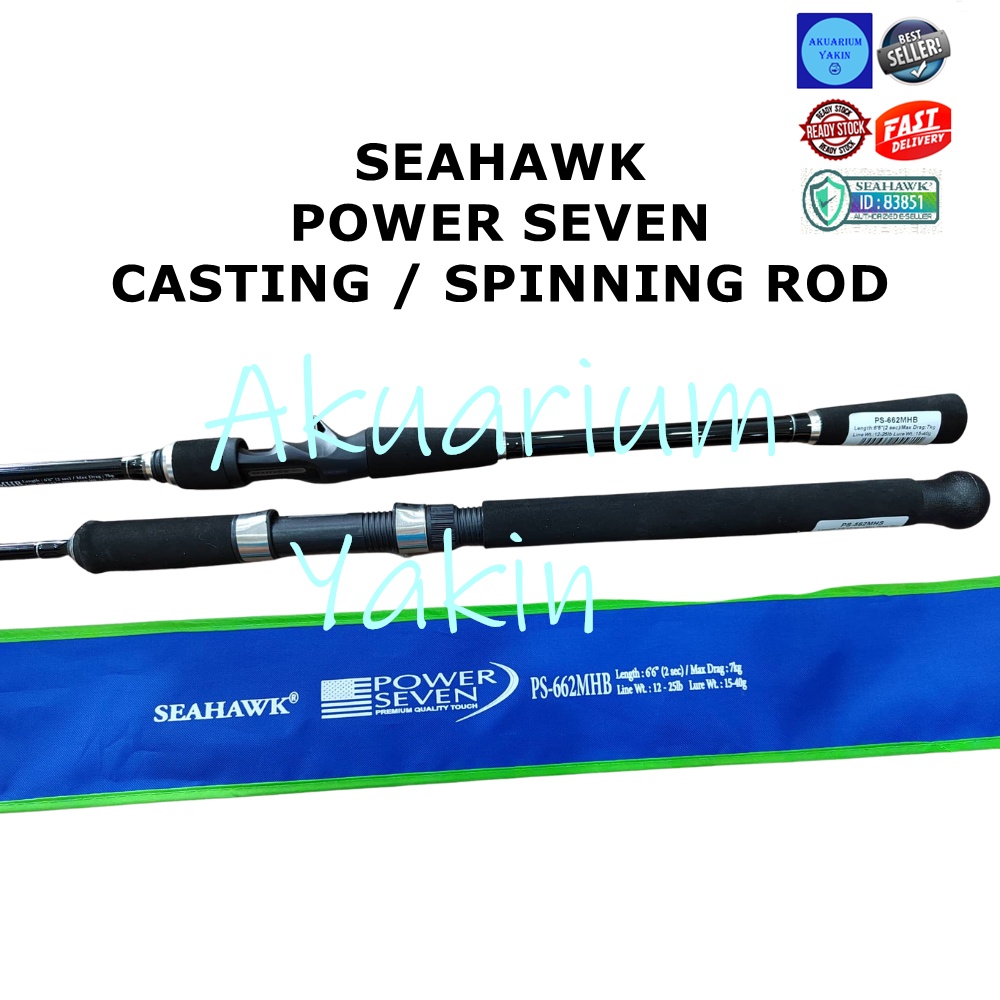 4077 SEAHAWK POWER SEVEN PREMIUM GUIDE CASTING SPINNING FISHING